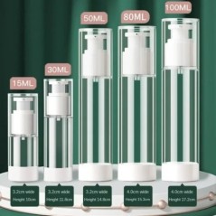 15 ml-es 30 ml-es 50 ml-es Clear Airless kozmetikai krém pumpás flakon utazási méretű adagoló sminktartály krémgéles krémhez