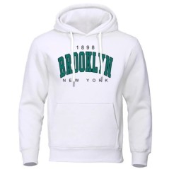 1898 Brooklyn New York Nyomtatott férfi kapucnis kreativitás Crewneck ruházat Divat túlméretes pulóver Fashio crewneck kapucnis 