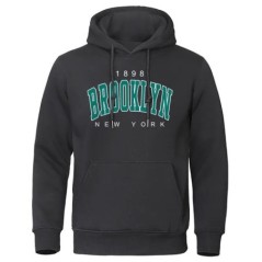 1898 Brooklyn New York Nyomtatott férfi kapucnis kreativitás Crewneck ruházat Divat túlméretes pulóver Fashio crewneck kapucnis 