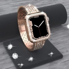 Apple Watch Band Ultra 49mm 45mm 41mm 40/44mm 42mm csillogó fémszíj gyémánt védőtokhoz iWatch Series 9 8 7 6 5 4 SE