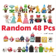 12 db/24 db/48 db Super Mario Bros akciófigurák Kawaii Bowser Anime figura tárolótáskával gyerekeknek játékok ajándékok