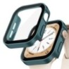 Edzett üveg+tok Apple Watch szíjhoz ultra2 44 mm 40mm PC Edge képernyővédő fólia iWatch sorozat 9 8 7 6 5 4 se 41 mm 45 mm