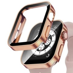 Edzett üveg+tok Apple Watch szíjhoz ultra2 44 mm 40mm PC Edge képernyővédő fólia iWatch sorozat 9 8 7 6 5 4 se 41 mm 45 mm