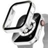 Edzett üveg+tok Apple Watch szíjhoz ultra2 44 mm 40mm PC Edge képernyővédő fólia iWatch sorozat 9 8 7 6 5 4 se 41 mm 45 mm