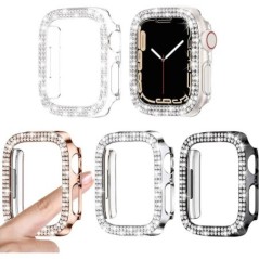 Átlátszó Hollow Bling Diamond PC-tok Apple Watchhoz 38 42 40 44 41 45 mm-es védőburkolat iWatch Series 7 6 5 4 3 2 SE számára