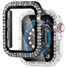 Átlátszó Hollow Bling Diamond PC-tok Apple Watchhoz 38 42 40 44 41 45 mm-es védőburkolat iWatch Series 7 6 5 4 3 2 SE számára