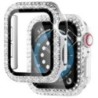 Átlátszó Hollow Bling Diamond PC-tok Apple Watchhoz 38 42 40 44 41 45 mm-es védőburkolat iWatch Series 7 6 5 4 3 2 SE számára