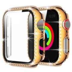 Átlátszó Hollow Bling Diamond PC-tok Apple Watchhoz 38 42 40 44 41 45 mm-es védőburkolat iWatch Series 7 6 5 4 3 2 SE számára