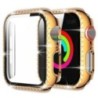 Átlátszó Hollow Bling Diamond PC-tok Apple Watchhoz 38 42 40 44 41 45 mm-es védőburkolat iWatch Series 7 6 5 4 3 2 SE számára