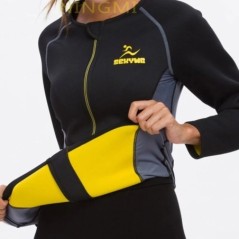 Karcsúsító Body Shaper Fitness Női Neoprén Szaunakabát Derék Edző Alakformáló Cipzáras Jóga ing hosszú ujjú blúz