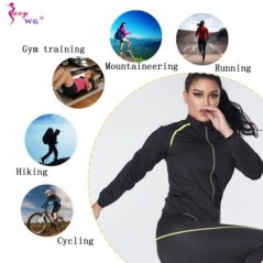 SEXYWG szauna szett nőknek fogyókúra öltöny izzadság felső nadrág Fitness dzseki leggings Thermo hosszú ujjú nadrág Body Shaper 