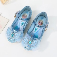 Disney Girls' Princess  Sandals Shoes Children's Shoes Elsa Children's Shoes Girls Fashion Baby Pink Blue High Heel Shoes Size