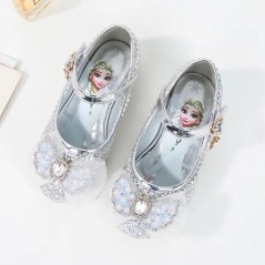 Disney Girls' Princess  Sandals Shoes Children's Shoes Elsa Children's Shoes Girls Fashion Baby Pink Blue High Heel Shoes Size