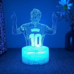 3D éjszakai fény futballkarakter Messi USB fekete érintés színes távirányító 16 színű rajongói ajándék születésnapi karácsonyi a