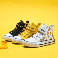 OPOEE2023 tavaszi kiadás koreai fiú és lány vászoncipő Little Yellow Duck Cartoon High Fashion cipők Légáteresztő 2130