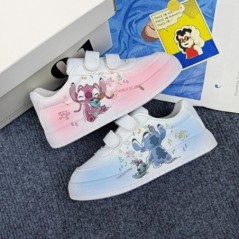 Disney Lilo & Stitch Print Sport Shoes Kids Tennis Shoes 2023 New Children White Shoes Casual Sneakers Cartoon StellaLou Shoes