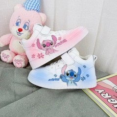 Disney Lilo & Stitch Print Sport Shoes Kids Tennis Shoes 2023 New Children White Shoes Casual Sneakers Cartoon StellaLou Shoes