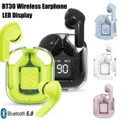 BT30 TWS Bluetooth fülhallgató vezeték nélküli 5.0 sport játék fejhallgatók zajcsökkentő fülhallgató mikrofon fejhallgató LED ki