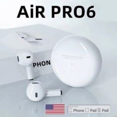 Air Pro 6 TWS vezeték nélküli fejhallgató mikrofonnal Bluetooth fülhallgató sportfutó fejhallgató Apple iPhone Xiaomi Pro6 fülha