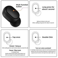 Új Xiaomi Redmi Airdots 2 vezeték nélküli Bluetooth fejhallgató mikrofon fülhallgatóval Airdots 2 Fone Bluetooth fülhallgató vez