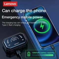 Lenovo LP3 Pro fülhallgató TWS Bluetooth 5.0 vezeték nélküli HIFI zenei fejhallgató kijelző 1200 mAh akkumulátoros fejhallgató j