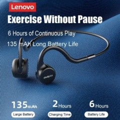 Eredeti Lenovo X3 Pro X4 X5 Bone Conduction fejhallgató Bluetooth 5.3 Hifi Fül-akasztós vezeték nélküli fejhallgató Mic Sport fü