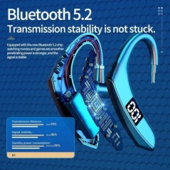 Vezeték nélküli Bluetooth fejhallgató digitális kijelző egy fülhallgató ultra hosszú készenléti üzleti fülhallgató HD hívás fejh