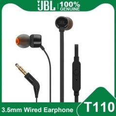 JBL T110 3,5 mm-es vezetékes fülhallgató TUNE 110 sztereó fülhallgató, tiszta basszus fülhallgató sport fejhallgató soros vezérl