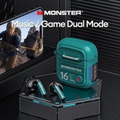 Monster XKT16 Vezeték nélküli fülhallgató Bluetooth 5.3 Gaming Headset HiFi Sound HD Call Music Earbud Touch Control Fejhallgató