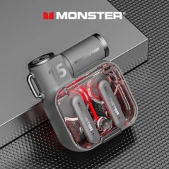 Eredeti Monster XKT15 vezeték nélküli Bluetooth 5.3 fülhallgató TWS Gaming fülhallgató RGB Flip Cover Design Headset Alacsony ké