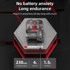 Eredeti Monster XKT15 vezeték nélküli Bluetooth 5.3 fülhallgató TWS Gaming fülhallgató RGB Flip Cover Design Headset Alacsony ké