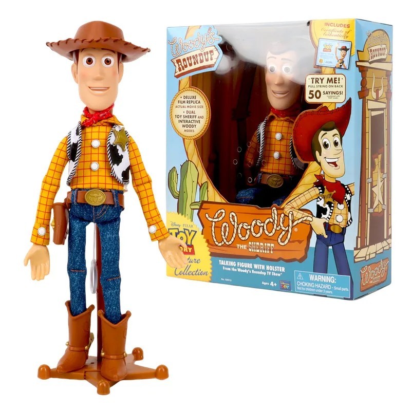 Disney Pixar Toy Story 40cm Woody Akciófigurák Angol Film Hang Karakter Babaszövet Cowboy Születésnapi ajándék gyerekeknek