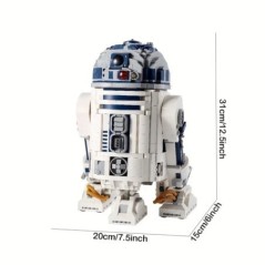 Raktáron 75308 ÚJ FIT 2314 DB R2D2 Robot Star Space Union Modell Építőkocka Tégla Fiú Születésnapi Karácsonyi ajándék játék gyer