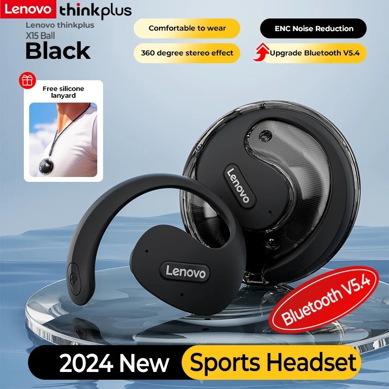 Lenovo X15 pro Bluetooth 5.4 fülhallgató Thinkplus X15 sport vezeték nélküli fejhallgató zajcsökkentő HD hívás fülhallgató mikro