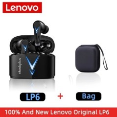 Eredeti Lenovo LP6 TWS vezeték nélküli Bluetooth fülhallgató játék fülhallgató HIFI zenei fejhallgató zajszűrő kettős üzemmódú f