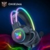 ONIKUMA Gaming Headset Dinamikus RGB Fénnyel levehető Macskafül Egértartó Esport csomag Vezetékes fejhallgató mikrofonnal PC-hez