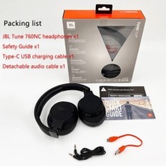 JBL Tune 760NC vezeték nélküli Bluetooth fejhallgató HiFi aktív zajszűrős ANC sport fülre összecsukható T760NC fejhallgató mikro