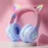 Cat's Ears Headset RGB Light Smile Face TWS Headset Gradient New Headphone Pink Little Girl Earphone Gift Suitable for Any Phone