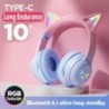 Cat's Ears Headset RGB Light Smile Face TWS Headset Gradient New Headphone Pink Little Girl Earphone Gift Suitable for Any Phone