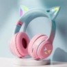 Cat's Ears Headset RGB Light Smile Face TWS Headset Gradient New Headphone Pink Little Girl Earphone Gift Suitable for Any Phone