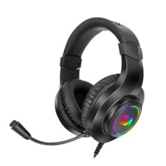 REDRAGON HYLAS H260 RGB játék fejhallgató, 3,5 mm-es térhatású hangzás számítógépes PC fejhallgató fülhallgató mikrofonhoz