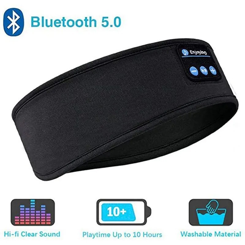 Vezeték nélküli Bluetooth hangszóró Fejkendő Vezeték nélküli Zene Sleep Headset Sport Fejpánt Beépített Sleep Music Eye Mask Tra