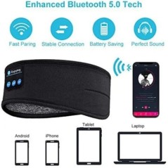 Vezeték nélküli Bluetooth hangszóró Fejkendő Vezeték nélküli Zene Sleep Headset Sport Fejpánt Beépített Sleep Music Eye Mask Tra