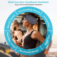 Vezeték nélküli Bluetooth hangszóró Fejkendő Vezeték nélküli Zene Sleep Headset Sport Fejpánt Beépített Sleep Music Eye Mask Tra