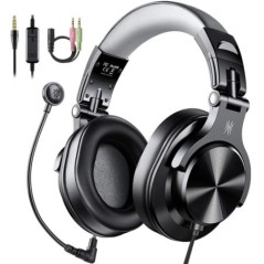 Oneodio vezetékes Gaming Headset Gamer 3,5 mm-es fülre helyezhető játékfejhallgató levehető mikrofonnal PC számítógéphez PS4 Xbo