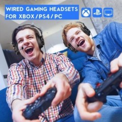 Oneodio vezetékes Gaming Headset Gamer 3,5 mm-es fülre helyezhető játékfejhallgató levehető mikrofonnal PC számítógéphez PS4 Xbo