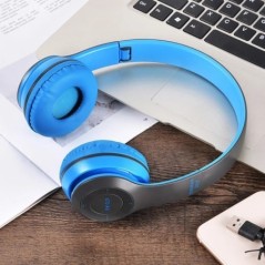 Bluetooth 5.0 vezeték nélküli fejhallgató összecsukható HIFI sztereó basszus fülhallgató gyerek lány sisak ajándék mikrofon USB 