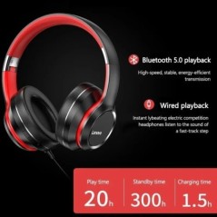 Lenovo HD200 Bluetooth fülhallgató fülre ráhajtható számítógép vezeték nélküli fejhallgató zajszűrő HIFI sztereó játék fejhallga