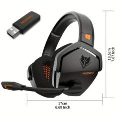 NUBWO G06 Gaming Headset PS5, PS4, XBOX, PC, Mac, 2,4 GHz ultra-alacsony késleltetésű zajszűrős Bluetooth fejhallgató mikrofonna