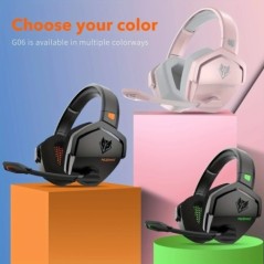 NUBWO G06 Gaming Headset PS5, PS4, XBOX, PC, Mac, 2,4 GHz ultra-alacsony késleltetésű zajszűrős Bluetooth fejhallgató mikrofonna